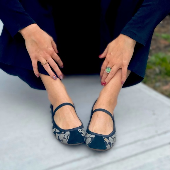 Coach Vintage Signature Judey Mary Jane Ballet Flat Black - Picture 3 of 13